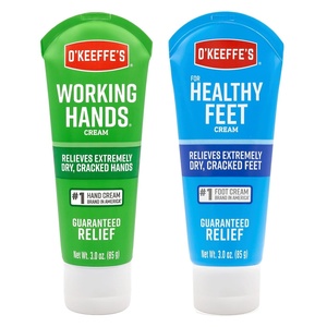 image:imageOKeeffes Working Hands Hand Cream 3 oz Tube and Healthy Feet Foot Cream 3 oz Tube  Repairing Skincare for Extremely Dry Cracked Hands and Feet Travel Size3 Ounce Pack of 2