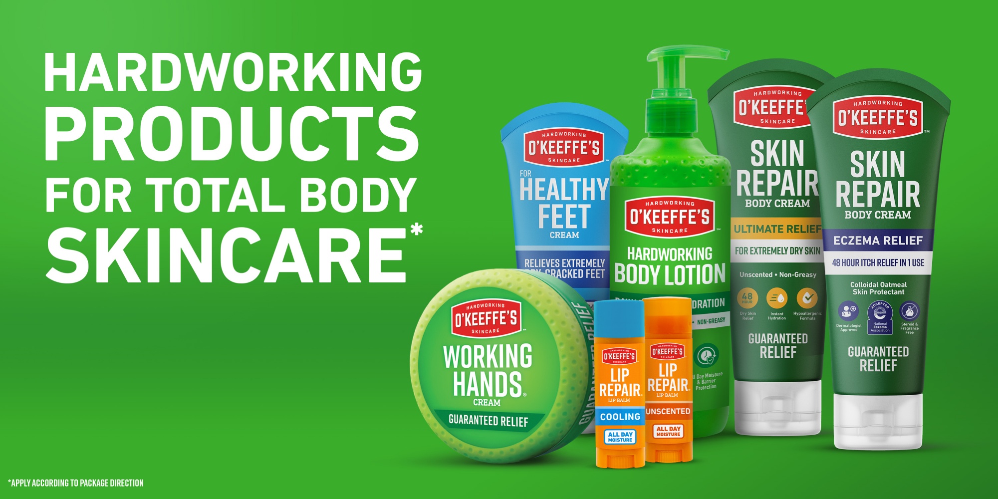 O’Keeffe’s – Working Hands Hand Cream, Healthy Feet Foot Cream & Lip Repair | Skincare for Extremely Dry, Cracked Skin
